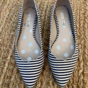 Boden striped scalloped flats